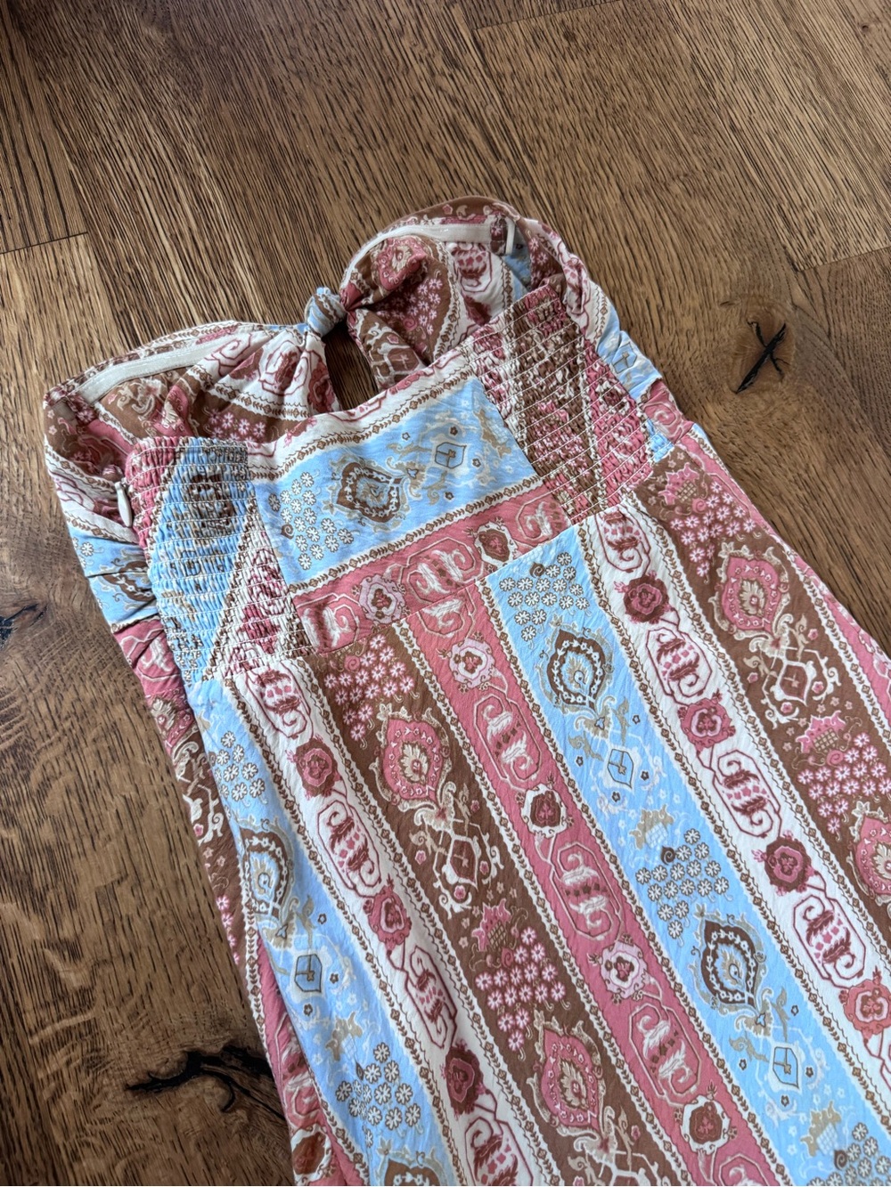 Abercrombie & Fitch Striped Paisley Maxi Dress in Blue & Brown - Picture 4 of 5
